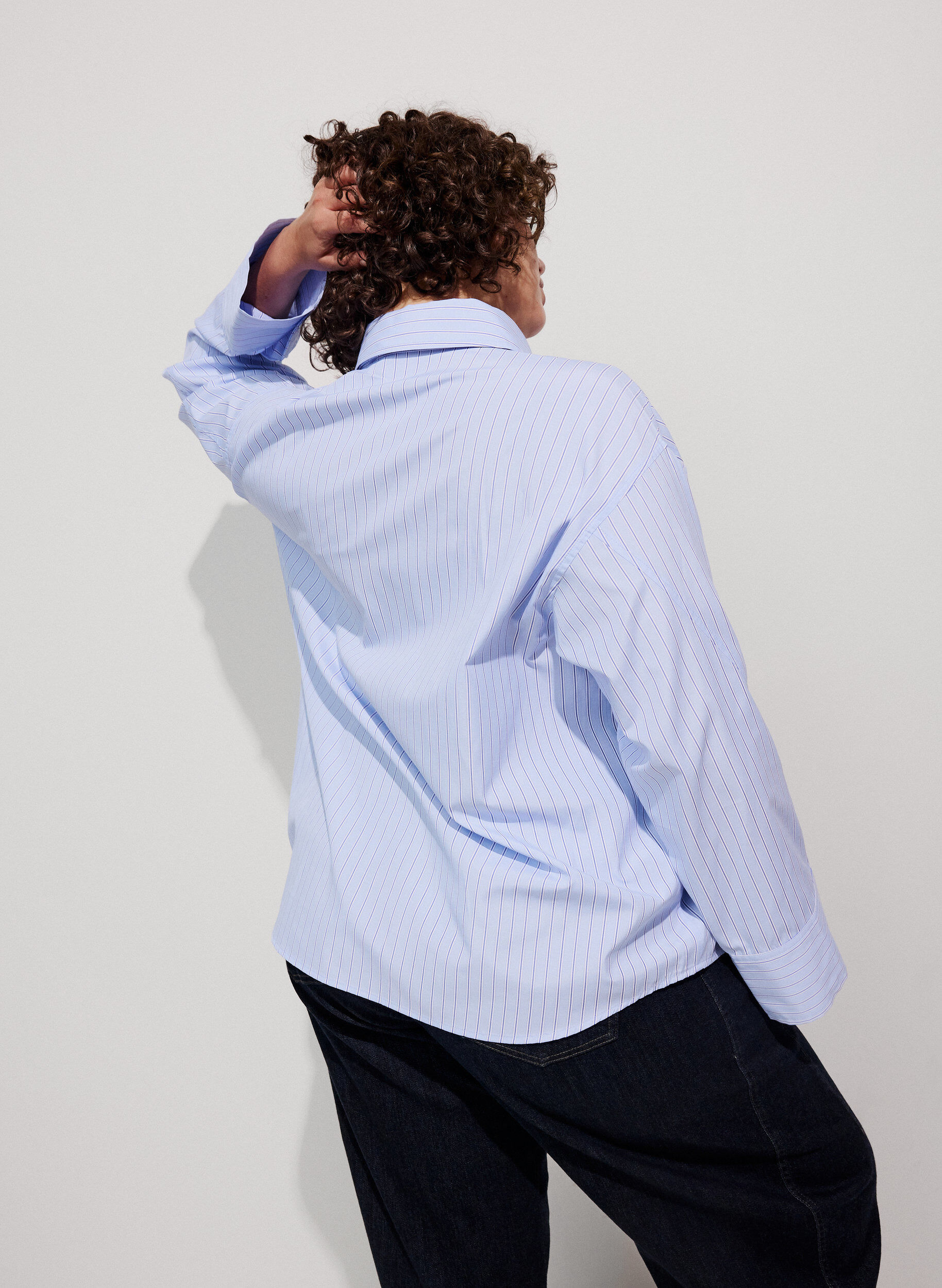 ZizziLosvallend shirt met strik, Blauw, Model image number 2