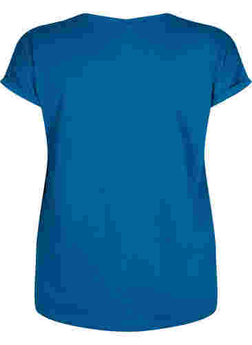 T-shirt à manches courtes en coton mélangé, Petrol Blue, Packshot image number 1