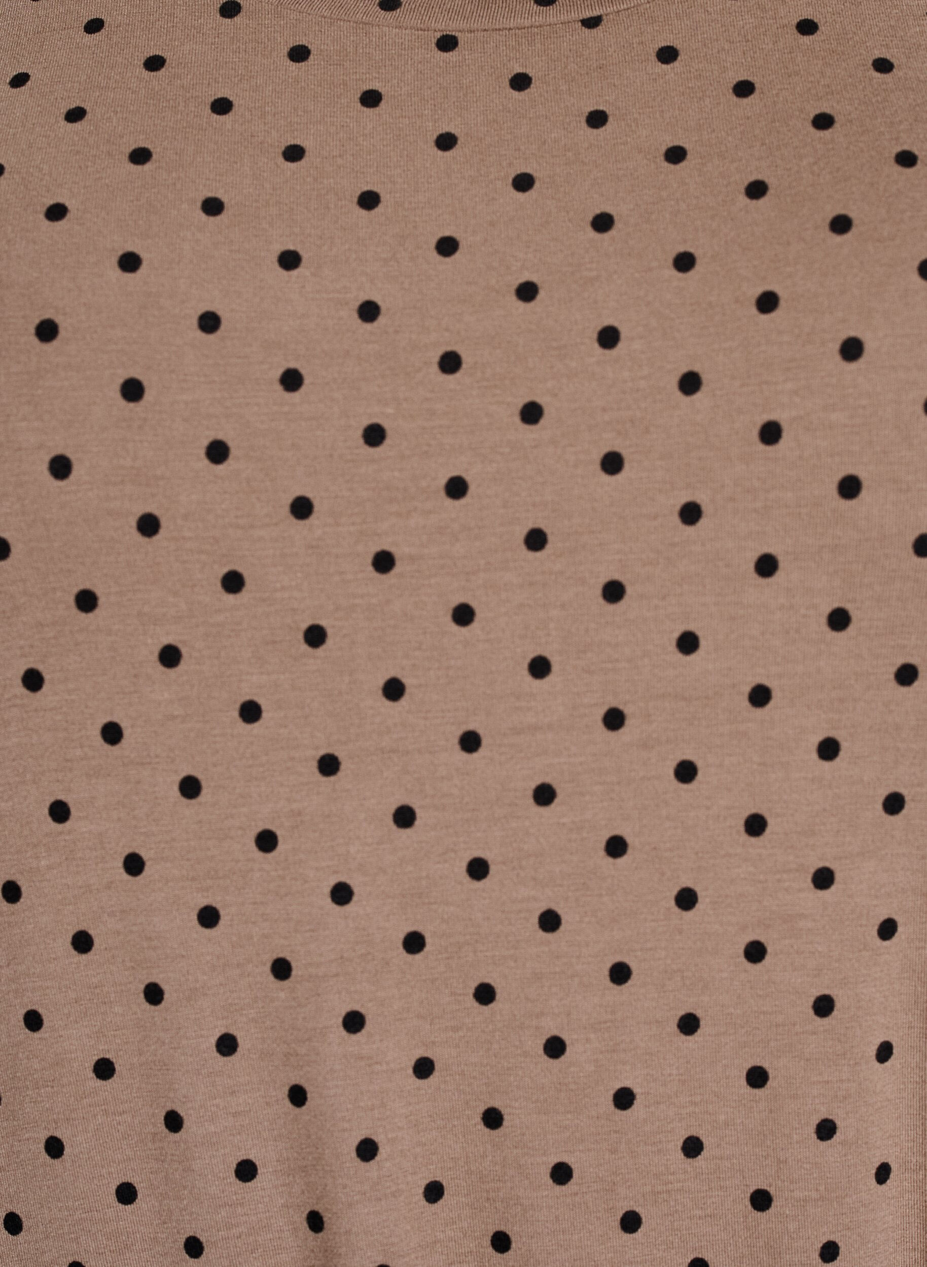 ZizziJersey midi jurk met strikriem in de taille, Bruin, Packshot image number 2