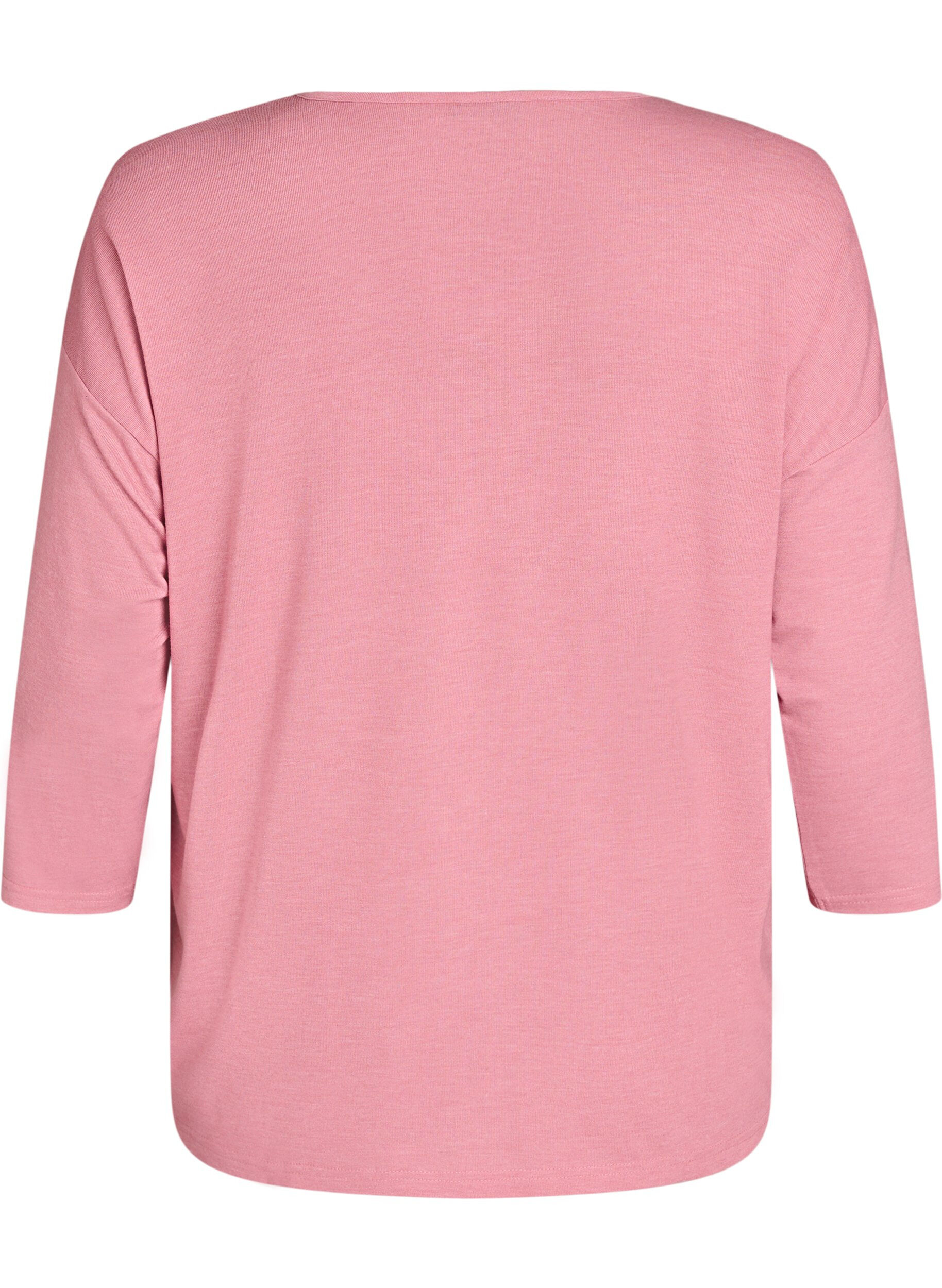 ZizziBlouse en jersey avec manches 3/4, Rose poudr&eacute;e, Packshot image number 1