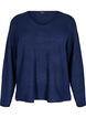 Gebreide blouse met V-hals en lange mouwen, Naval A. Black Mel., Packshot image number 0