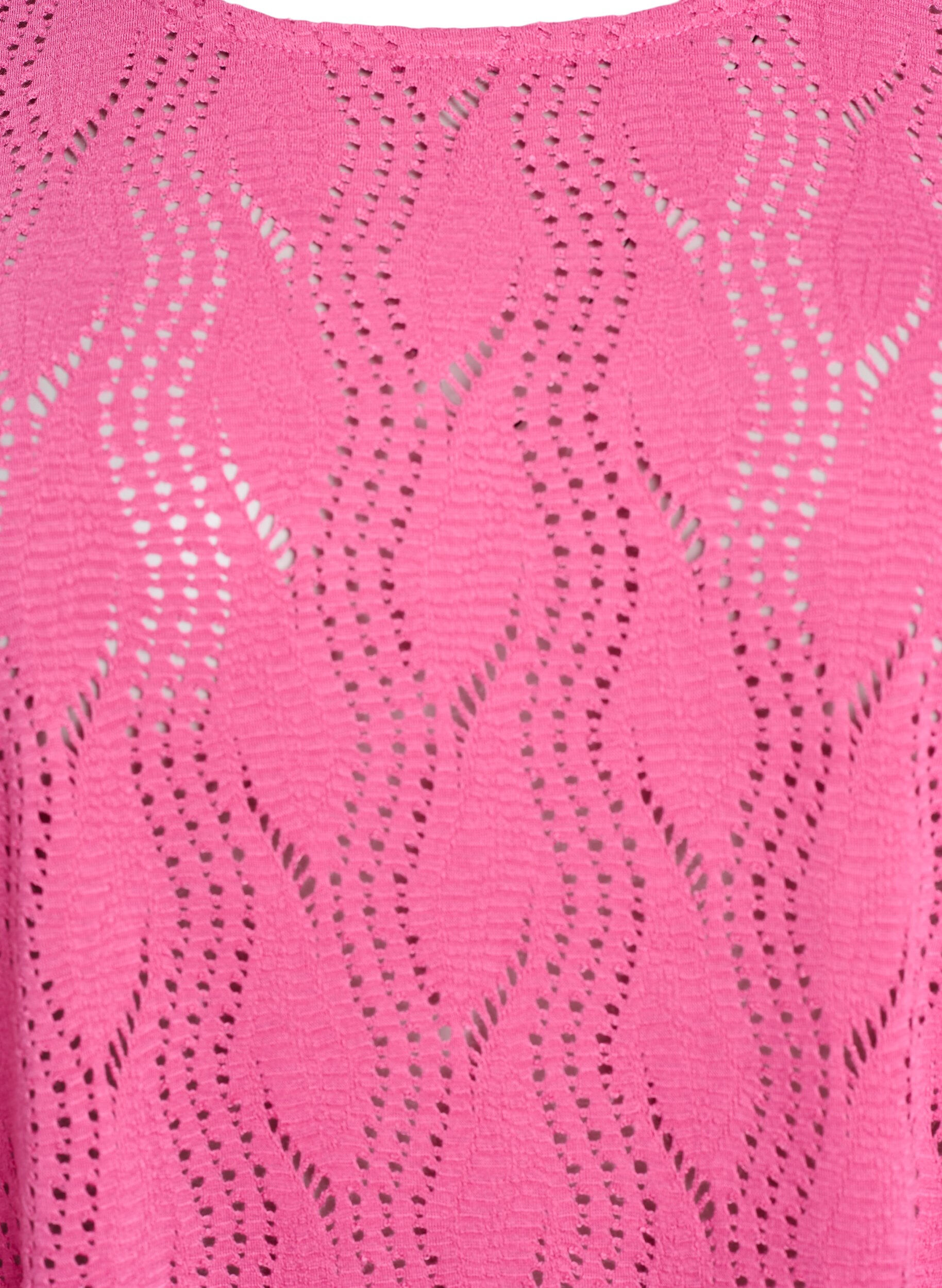 ZizziFLASH - Korte jersey jurk met oogjespatroon, Ibis Rose, Packshot image number 2