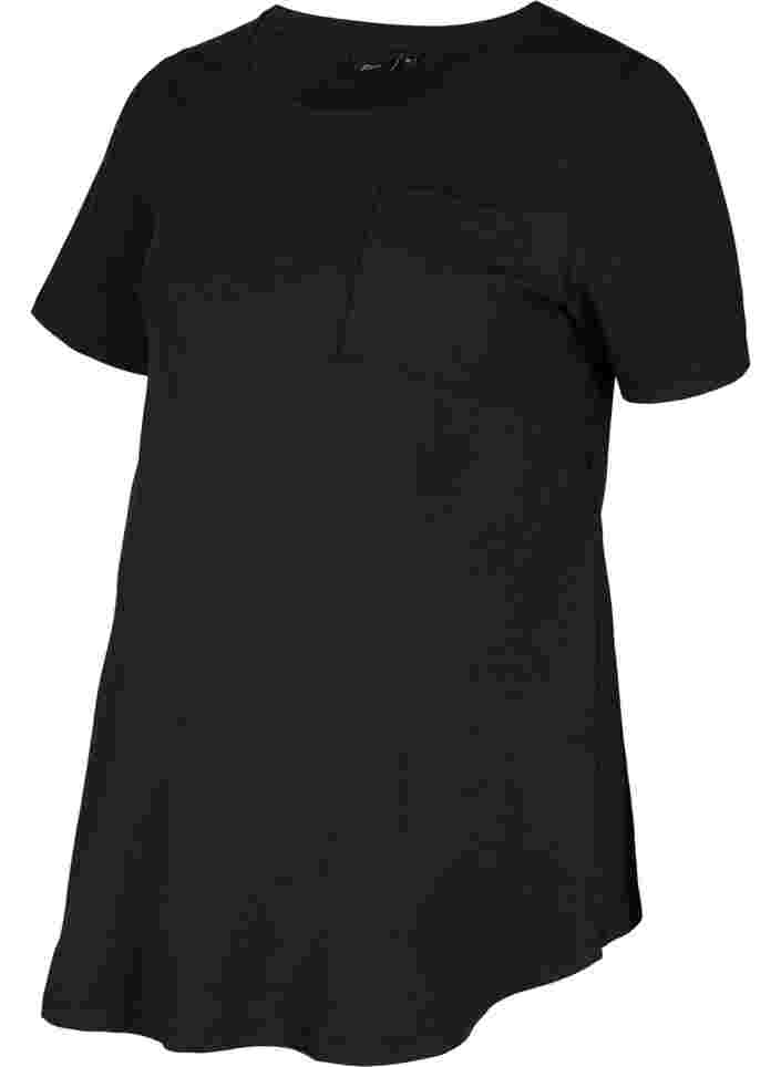 T-shirt de grossesse à manches courtes en coton, Black, Packshot image number 0