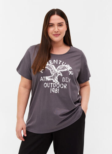 T-shirt en coton avec imprimé, Magnet, Model image number 0