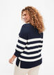 Pull rayé en viscose avec manches 3/4, Navy Blazer/Birch, Model image number 1