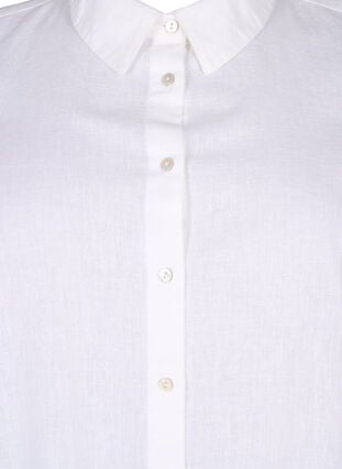 Chemise longue en lin et en coton, Bright White, Packshot image number 2
