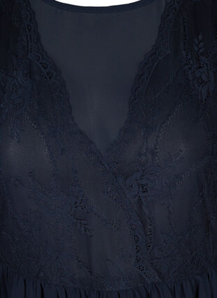 Robe longue à manches courtes avec dentelle, Night Sky, Packshot image number 2