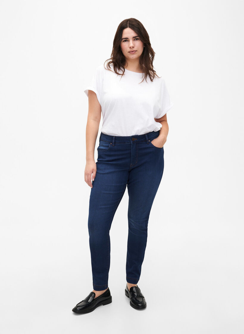Viona jeans met normale taille, Blauw, Model image number 0