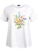 T-shirt en coton biologique avec imprimé floral, B. White w. Flower, Packshot image number 0
