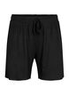Losse viscose short met ribstructuur, Black, Packshot image number 0