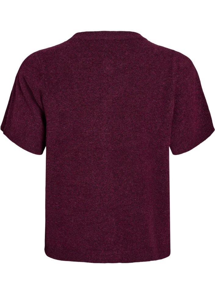  Cardigan en tricots &agrave; manches courtes, Bordeaux fonc&eacute;, Packshot image number 1