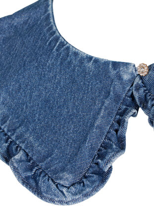 Col en jean avec bord volanté, Blue denim, Packshot image number 2