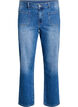 Jeans met zakken aan de voorkant en rechte pijpen, Blauw, Packshot image number 0