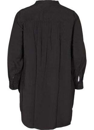 Lange blouse in viscose, Black, Packshot image number 1