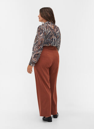 Pantalon classique avec des poches et fermeture boutonnée, Tortoise Shell, Model image number 1