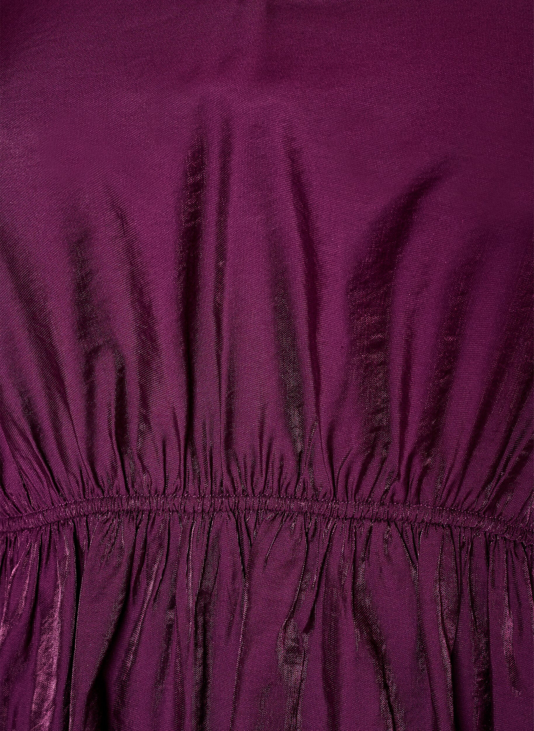 ZizziGlanzende viscose blouse met peplumeffect, Paars, Packshot image number 2