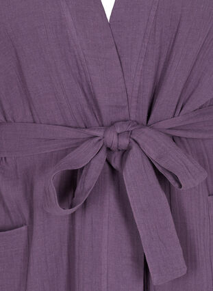 Katoenen badjas met striksluiting, Vintage Violet, Packshot image number 2