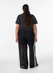 Pantalon large en dentelle avec bandes contrastantes, Noir, Model image number 2