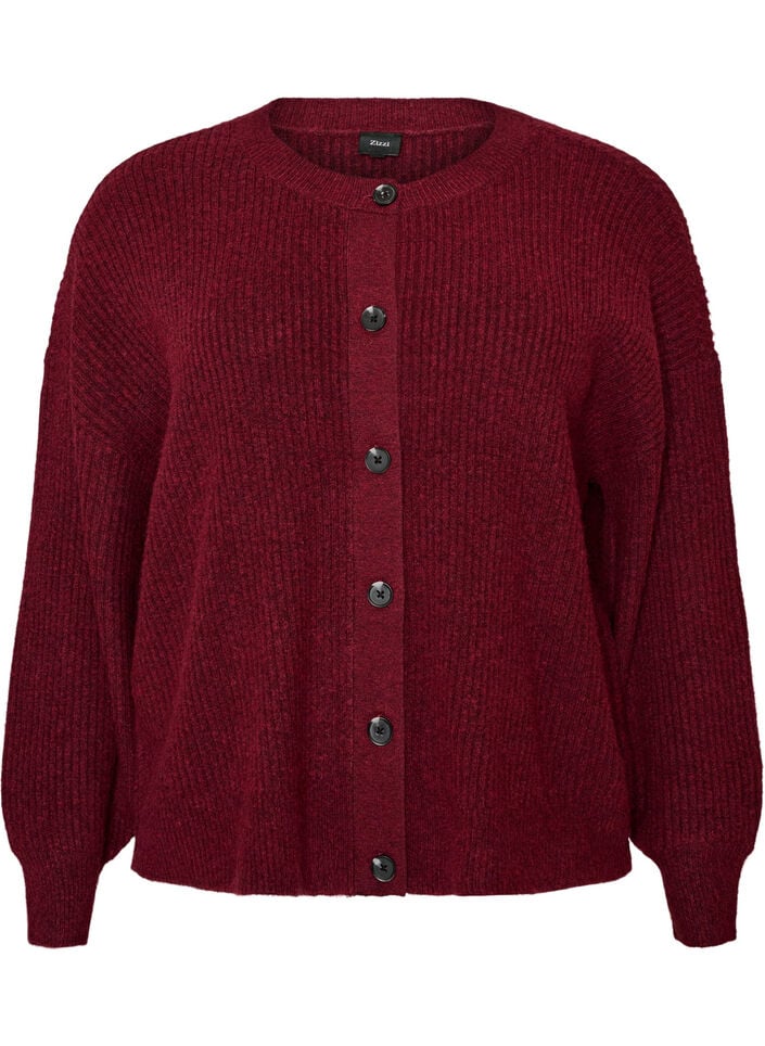 Vest van ribtricot met knopen, Rood, Packshot image number 0