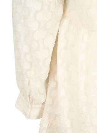 Jacquard jurk met ruche kraag, Birch, Packshot image number 3