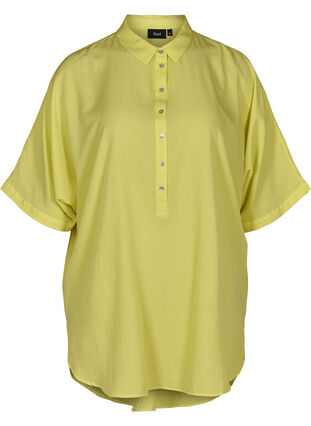 Oversized blouse met korte mouwen, Sunny Lime, Packshot image number 0