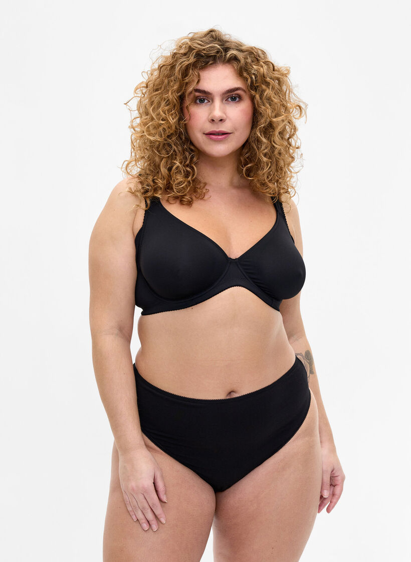 7-pack string en coton, Noir, Model image number 0
