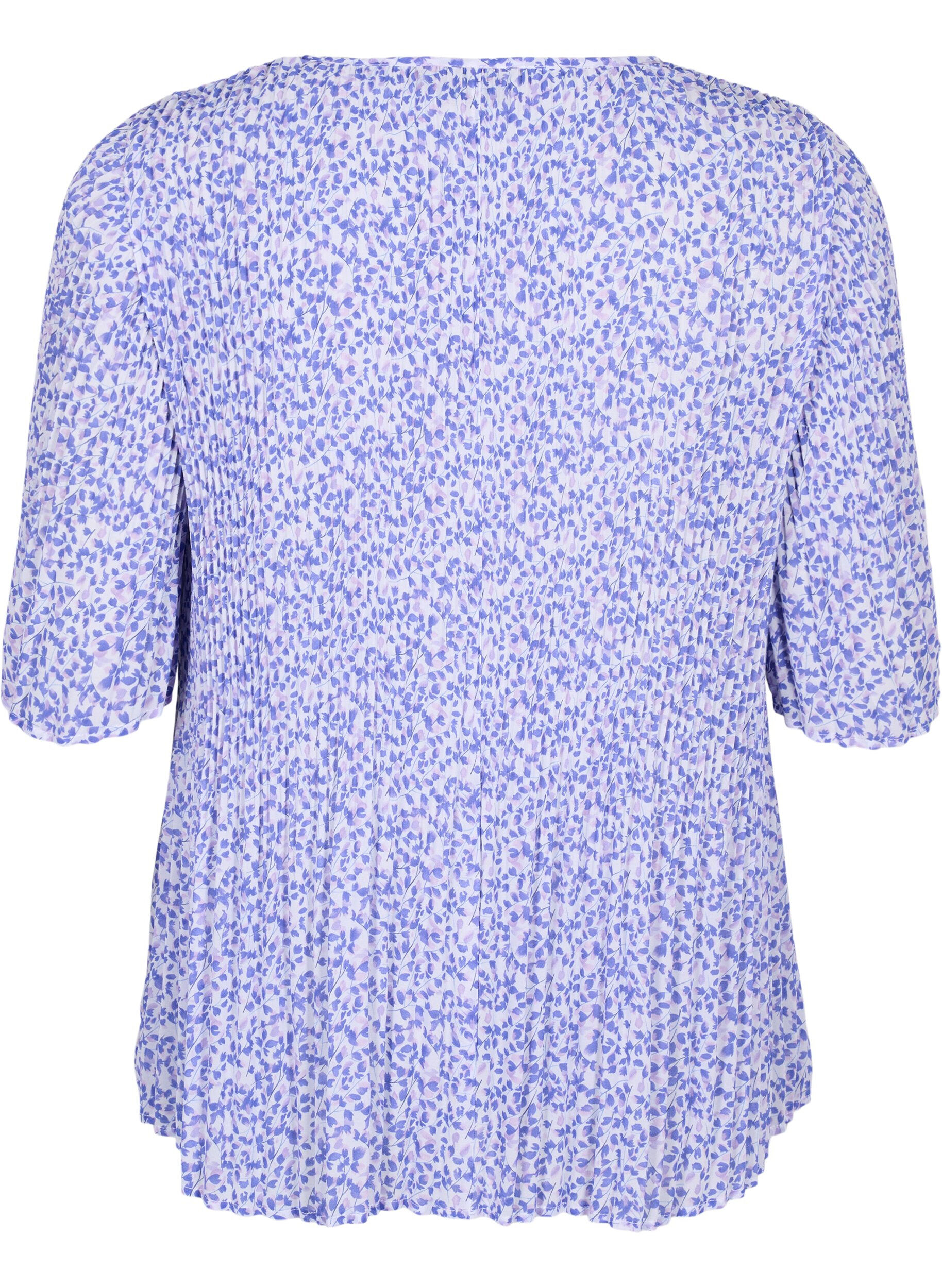 ZizziGebloemde blouse met plooien, Small Flower AOP, Packshot image number 1