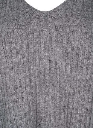 Pull en tricot avec fente, Light Grey Melange, Packshot image number 2