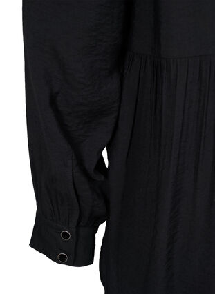 Blouse jurk in effen kleur met a-lijn, Black, Packshot image number 3