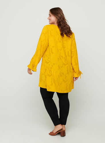 Tunique ample col V, Golden Yellow, Model image number 1