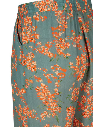 Pantalon-culotte ample en viscose, Balsam Green Flower, Packshot image number 3