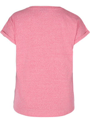 T-shirt chiné en coton, Fuchsia Purple Mel. , Packshot image number 1