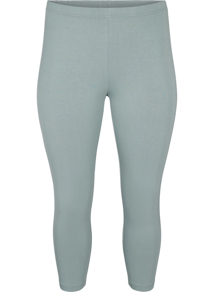 Basic 3/4 legging in viscose, Groen, Packshot image number 0