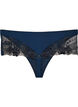 String hipster avec broderie florale et taille standard, Bleu, Packshot image number 2