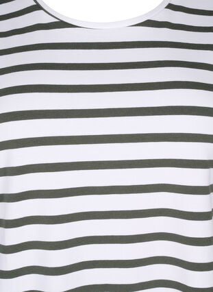 T-shirt rayé en coton biologique, Thyme Stripe, Packshot image number 2