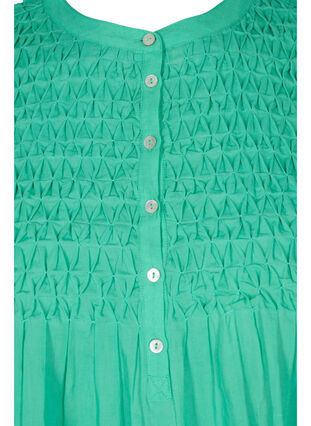 Katoenen top met 3/4 mouwen en smokwerk, Holly Green, Packshot image number 2