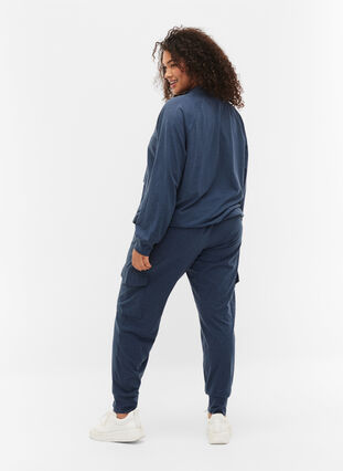 Pantalon de jogging avec poches cargo, Insignia Blue Mel. , Model image number 1