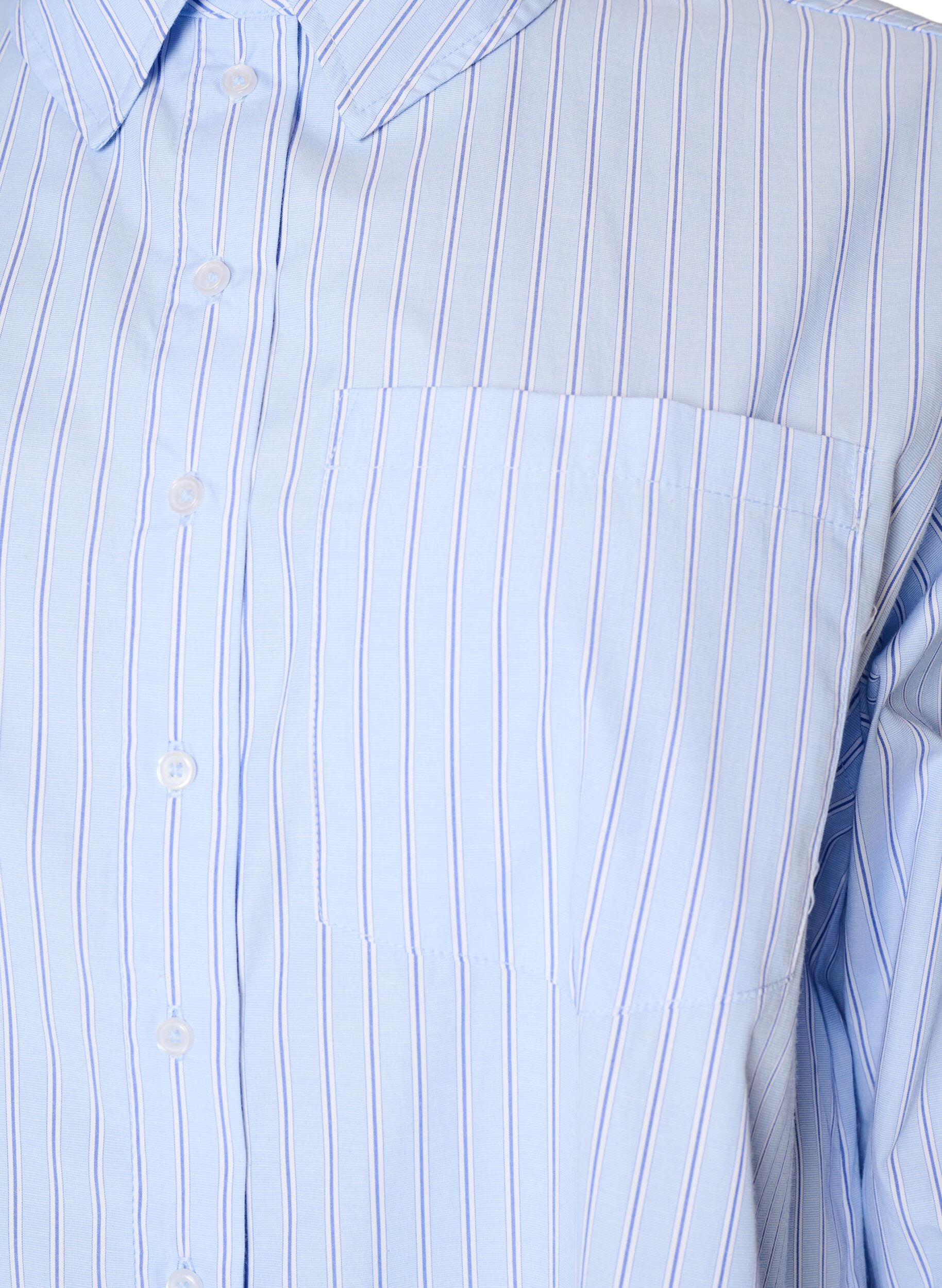ZizziGestreept shirt met wijde manchetten, Blauw, Packshot image number 2