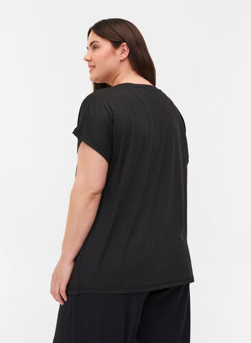 T-shirt d'entraînement à manches courtes avec col en V, Black, Model image number 1