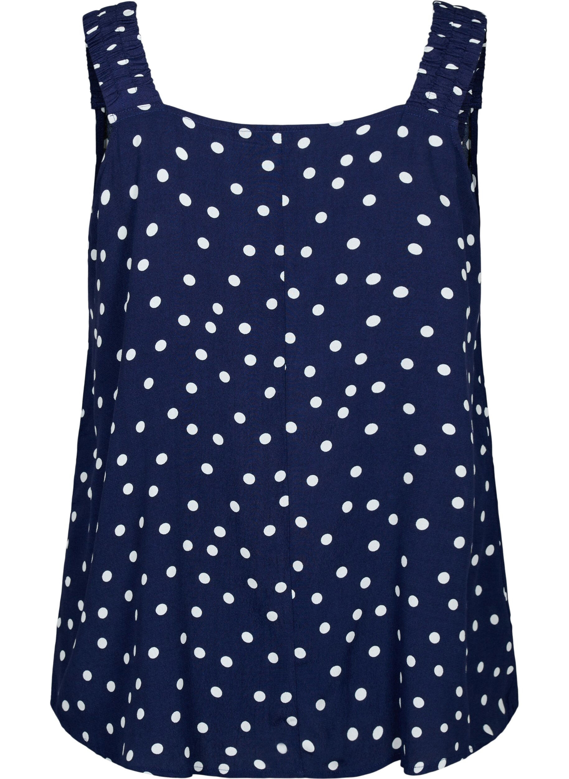 ZizziBedrukte top van viscose met a-vorm, Peacoat Dot, Packshot image number 1