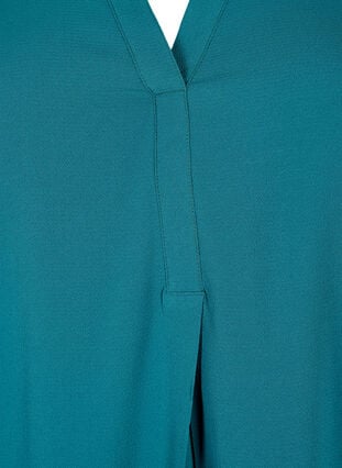 Effen blouse met v-hals, Deep Teal, Packshot image number 2