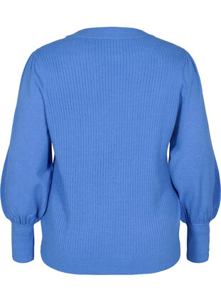 Pull en tricot à manches bouffantes, Ultramarine Mel., Packshot image number 1