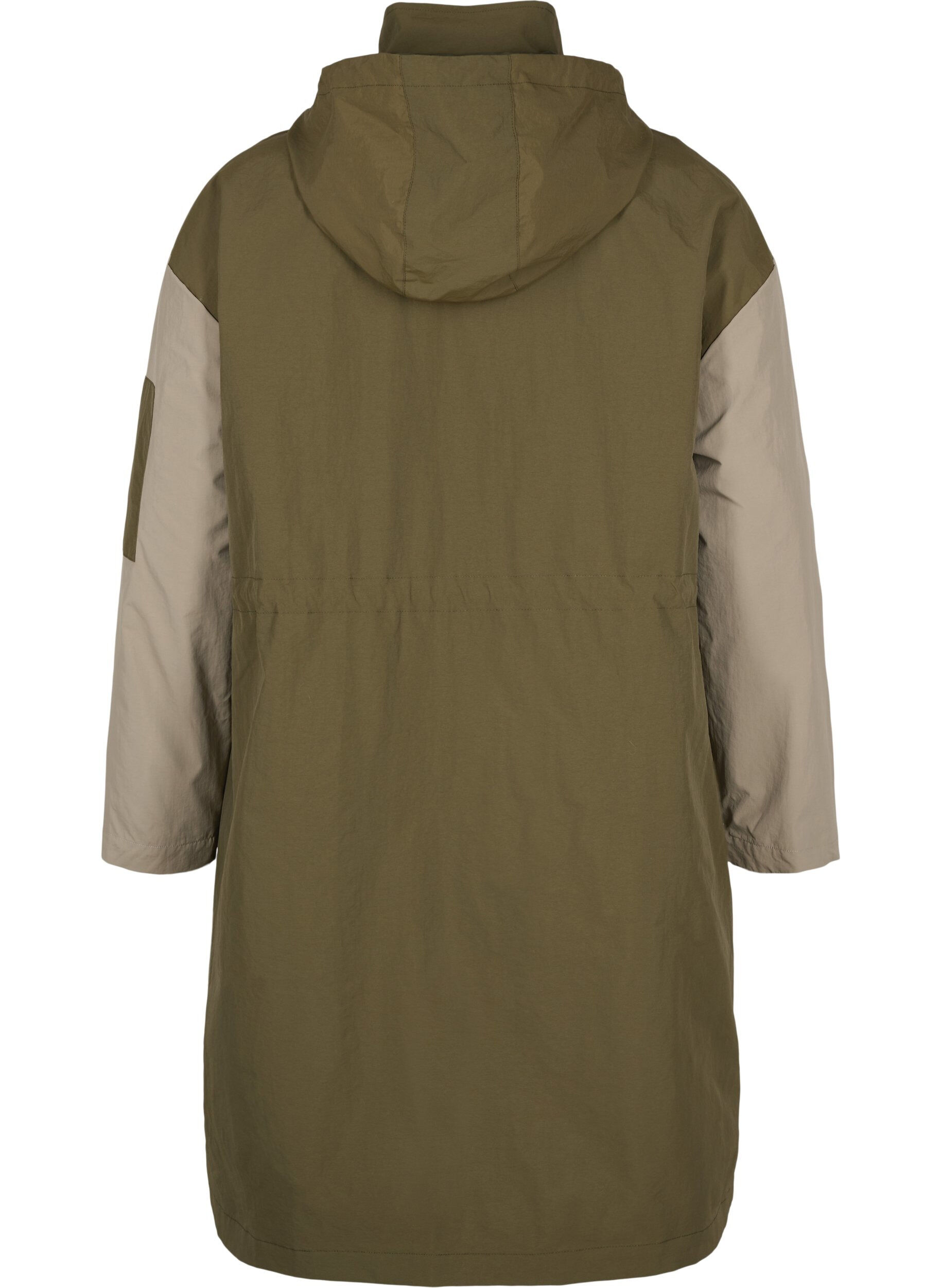 Zizzi Veste contrast&eacute;e avec poches, Dark Olive Comb., Packshot image number 1
