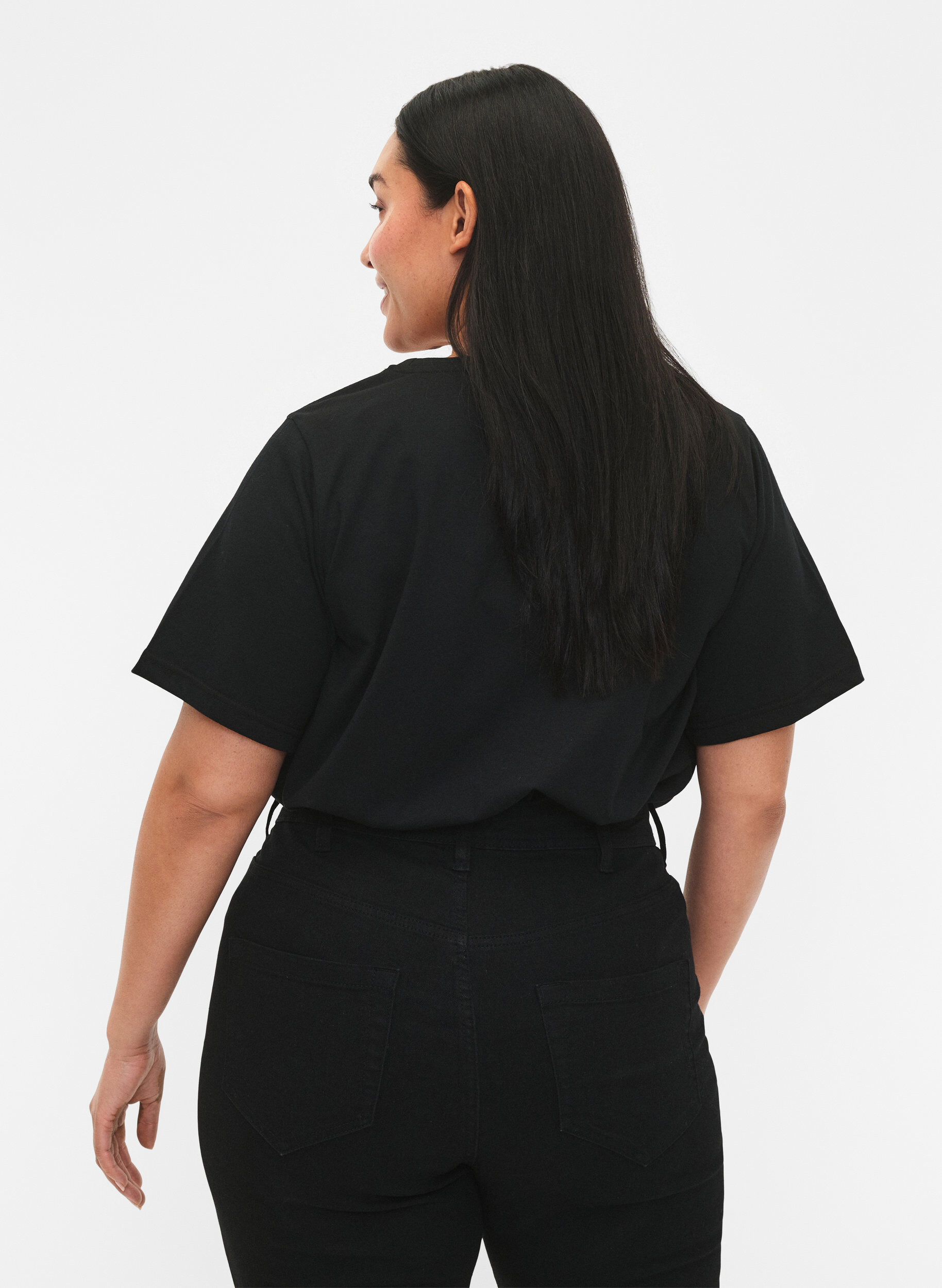 ZizziFLASH - 2-pack t-shirt met motief, Black/Port Royale , Model image number 1