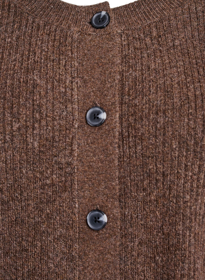 Vest van ribtricot met knopen, Bruin, Packshot image number 2