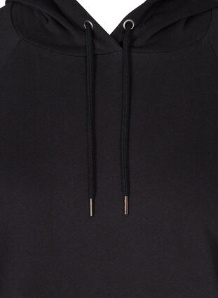 Sweat-shirt en coton avec capuche et poche, Black, Packshot image number 2