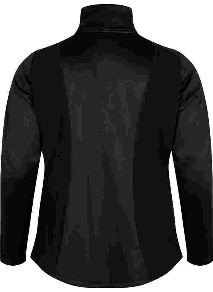 Cardigan de sport avec fermeture éclair et col montant, Black, Packshot image number 1