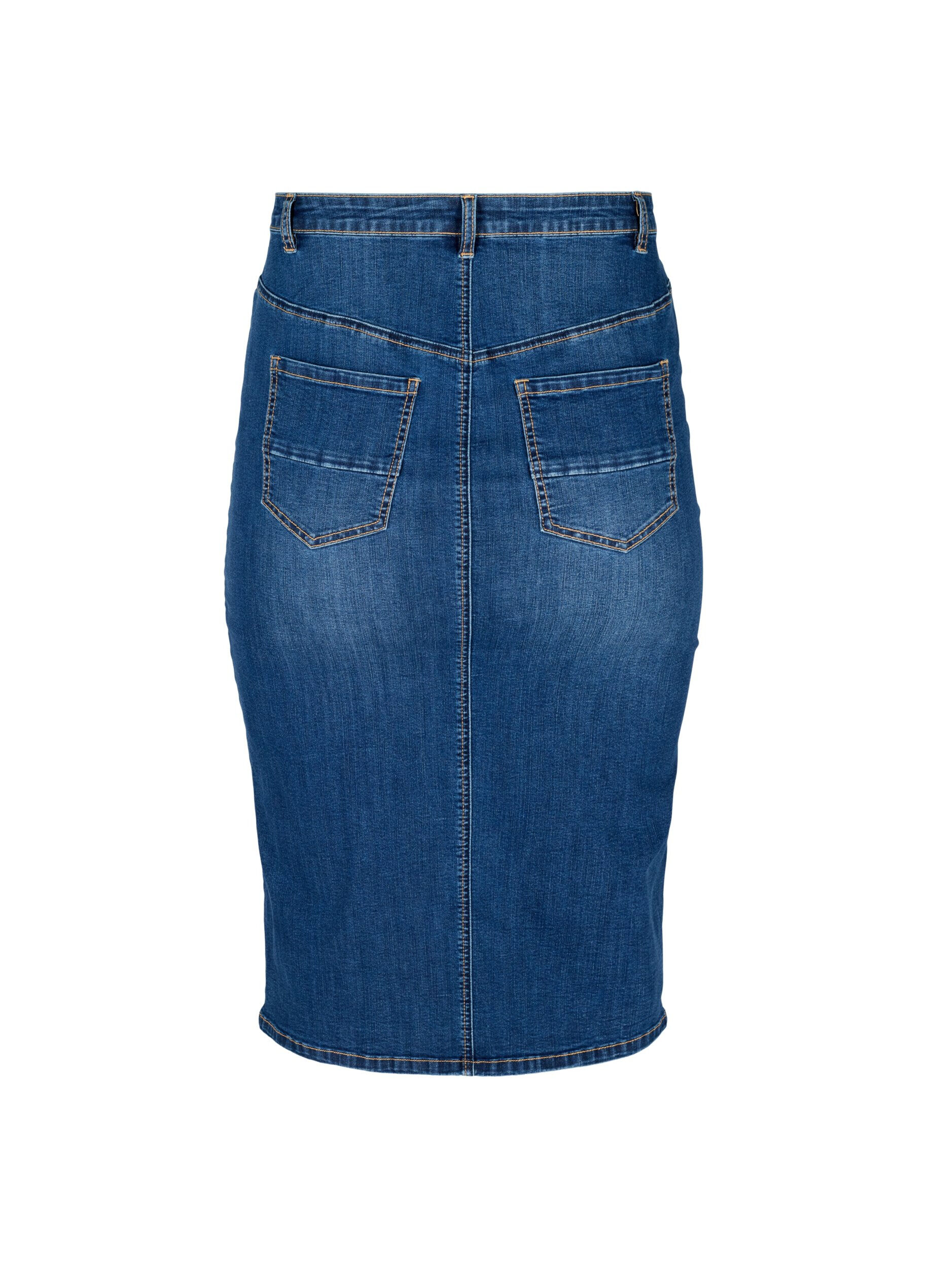 ZizziDenim midi-rok met split, Blauw, Packshot image number 1