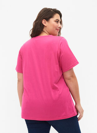 FLASH - T-shirt avec col en V, Raspberry Rose, Model image number 1