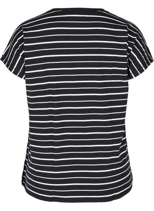 Katoenen t-shirt met strepen, Black/White Stripe, Packshot image number 1